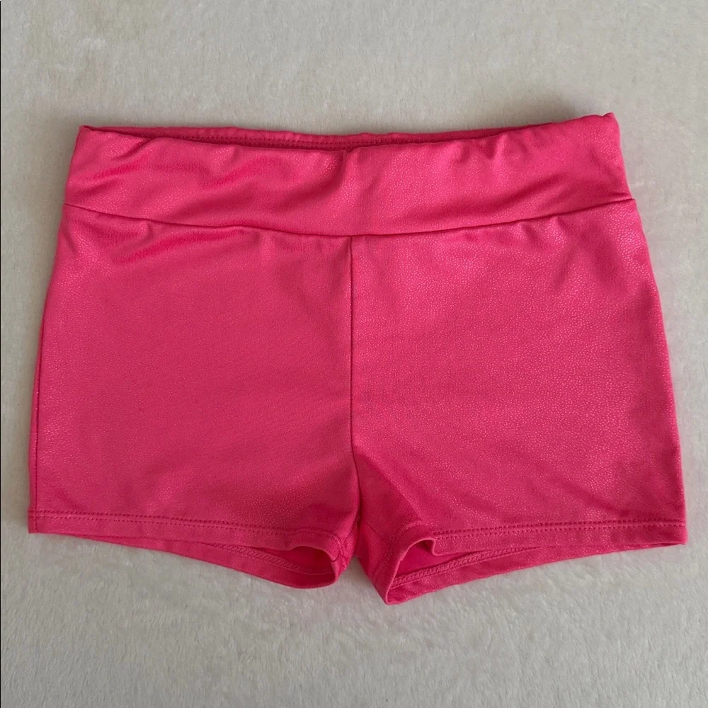 {Danskin} Freestyle | Shimmer Gymnastics Leo Shorts Coral Pink (L 10/12)